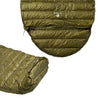 Summeralfsack ultralcalibrated by Alpin Loacker in olive green and 100% recycled, Sustainable Daunenschlafsack